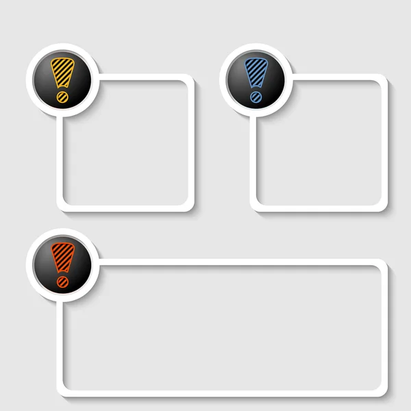 Weißer Rahmen für jeden Text mit Ausrufezeichen — Stockvektor