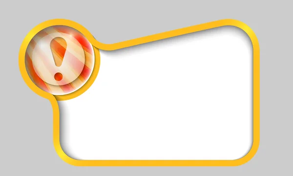 Şeffaf ünlem işareti ile herhangi bir metin için sarı metin kutusu — Stok Vektör