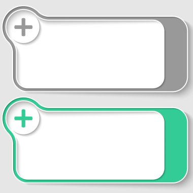 artı işareti ile iki soyut metin çerçeve kümesi