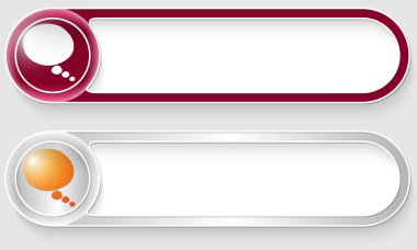 mor ve gümüş vektör soyut düğmeleri ile konuşma balonu