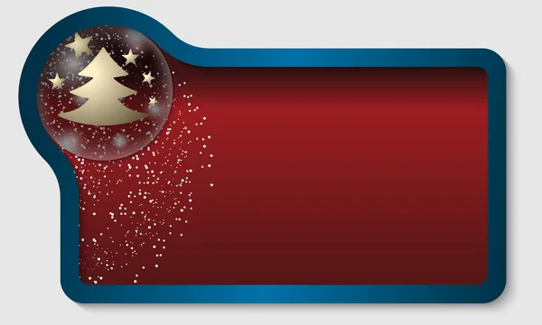 Boîte de texte rouge foncé avec un motif de Noël et neige tombante — Image vectorielle