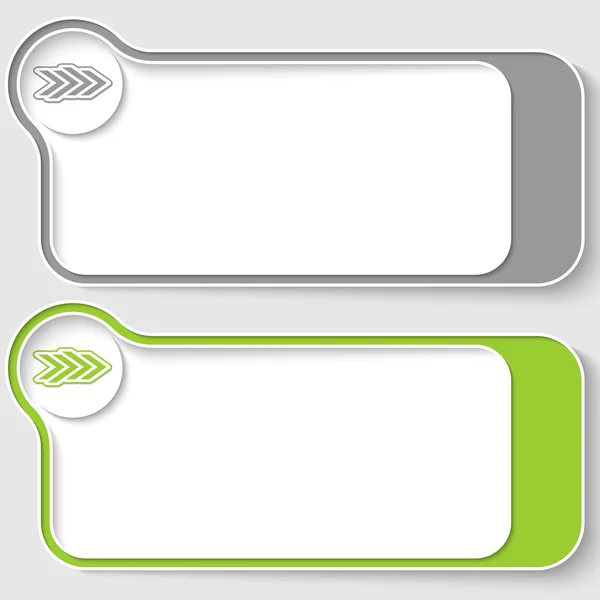Set of two vector text boxes with arrow — Stock Vector