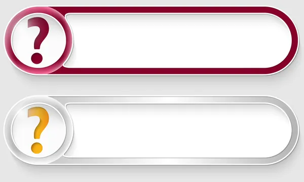 Фиолетовый анд серебра вектор абстрактные кнопки с вопросительным знаком — стоковый вектор
