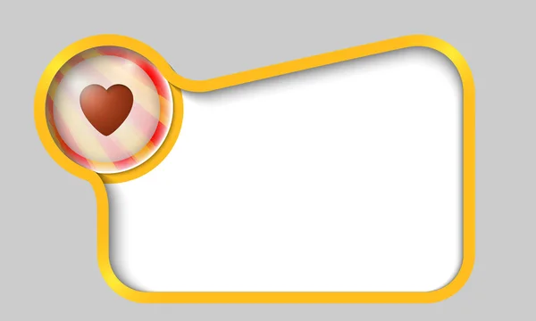 Kalp ile herhangi bir metin için sarı metin kutusu — Stok Vektör