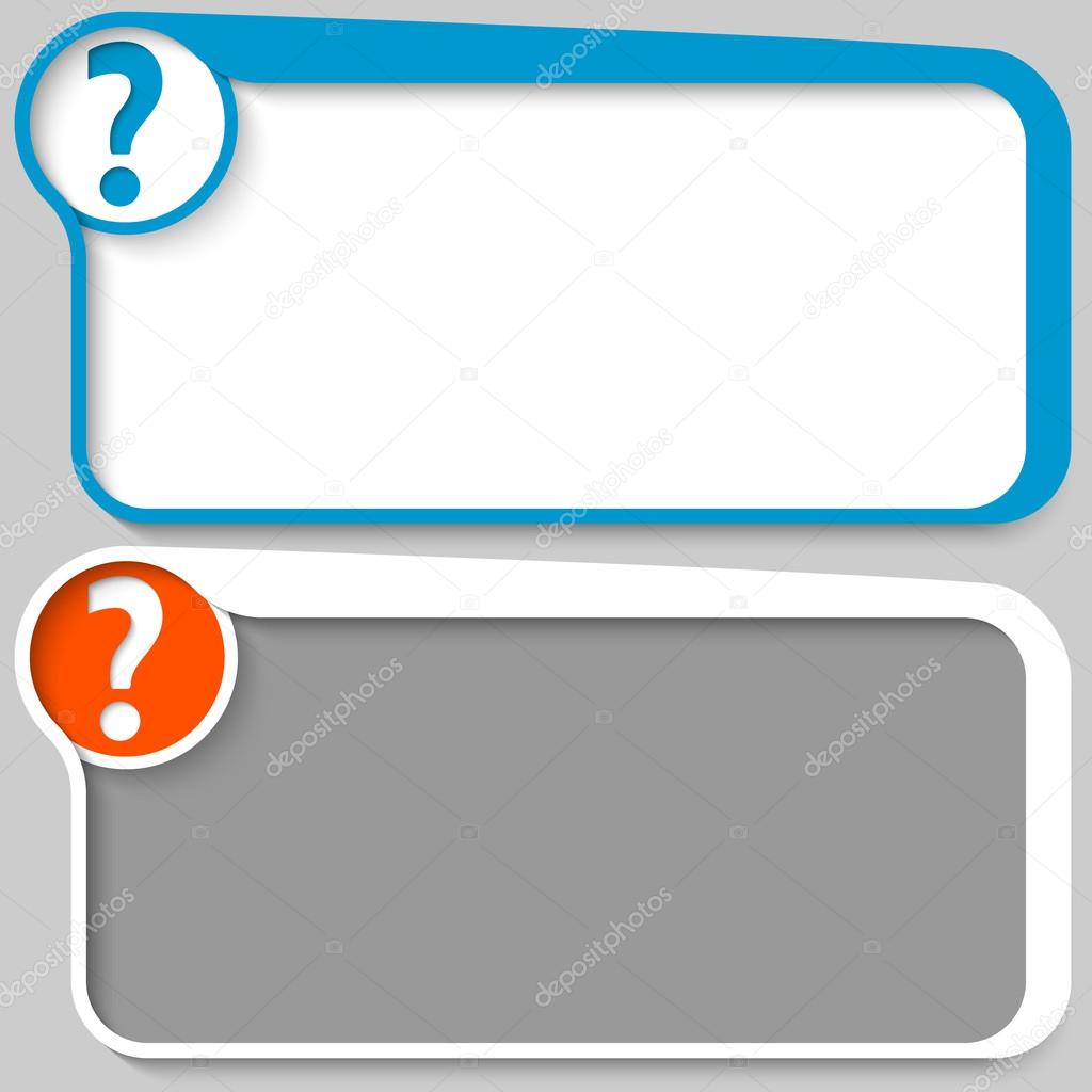 two vector text box and question mark