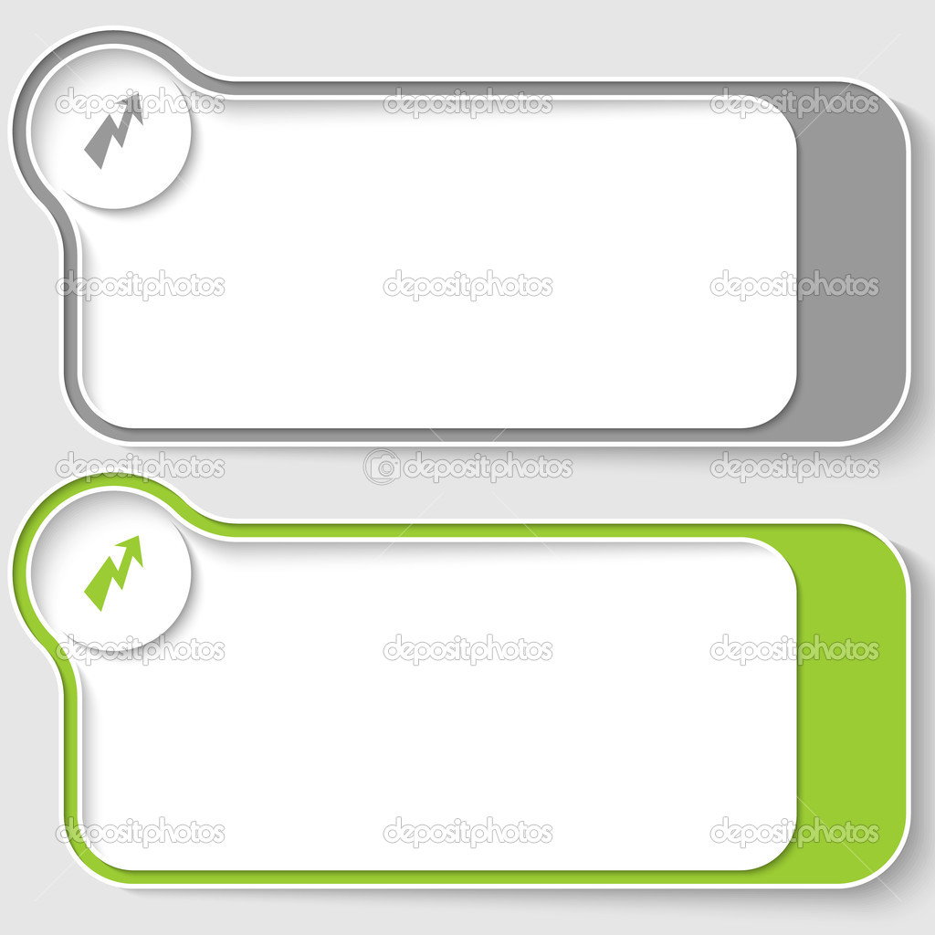 set of two vector text boxes with flash