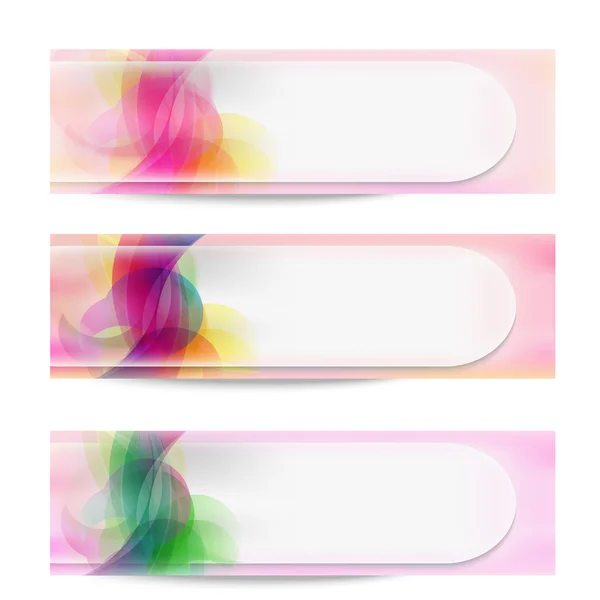 Conjunto de três banner vetor abstrato e área transparente — Vetor de Stock