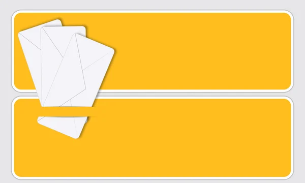 Caixa de texto amarelo duplo com envelope — Vetor de Stock