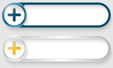mavi ve gümüş vektör soyut düğmeleri ile artı işareti