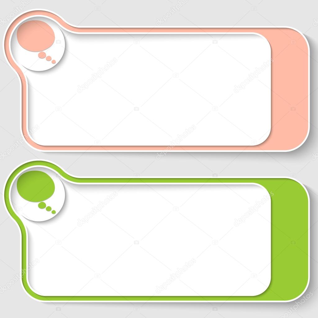set of two abstract text boxes with speech bubble