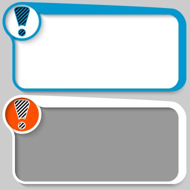 iki metin kutusu ve ünlem işareti vektör