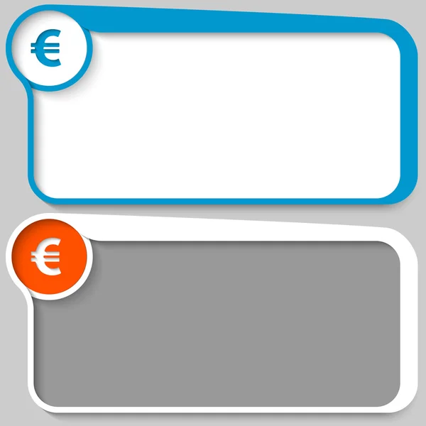 Caja de texto de dos vectores y signo euro — Vector de stock