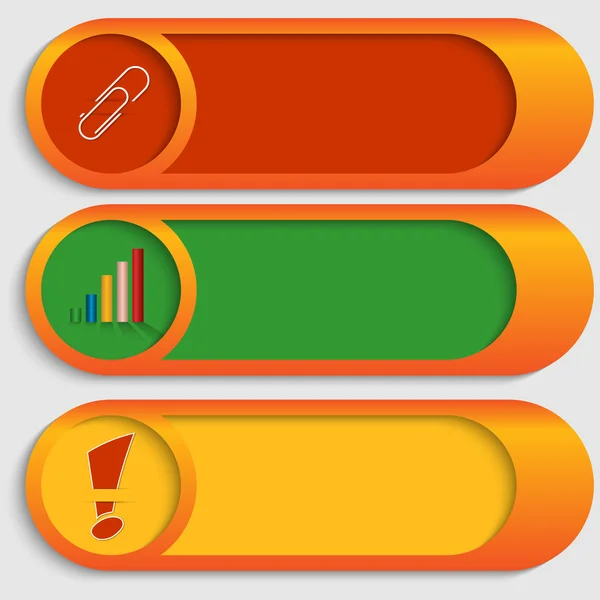 Jeu de trois boutons vectoriels — Image vectorielle