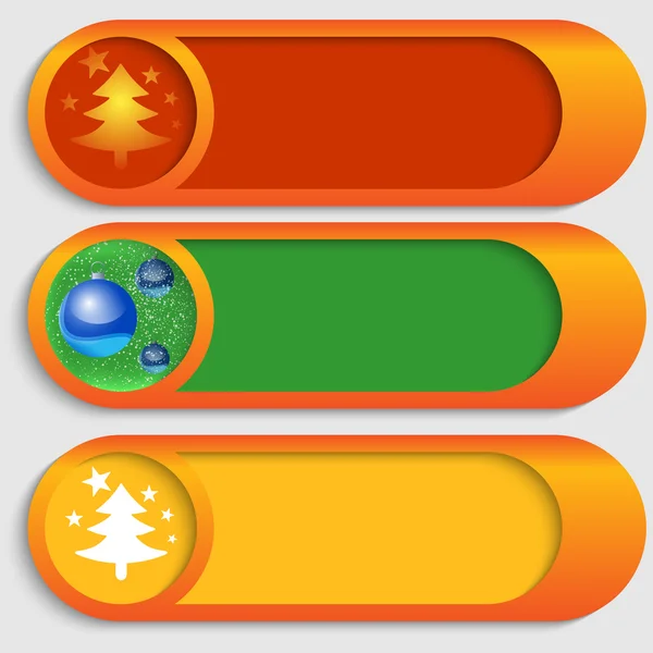 Ensemble de trois boutons vectoriels avec un thème de Noël — Image vectorielle