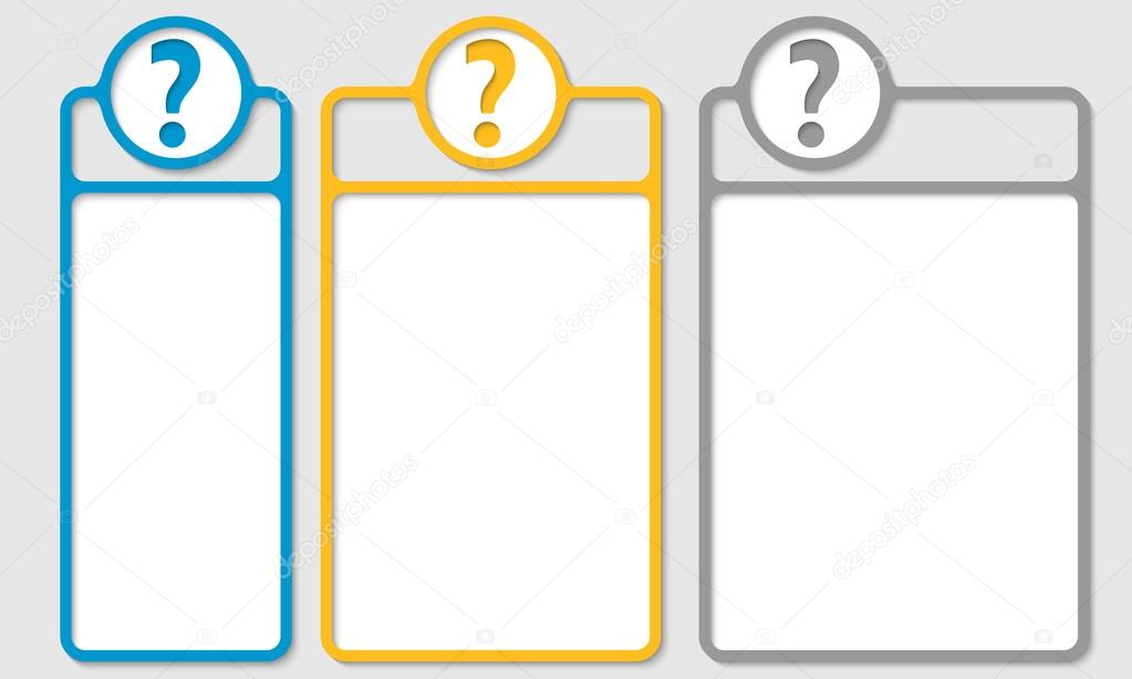 set of three bo for any text with question mark