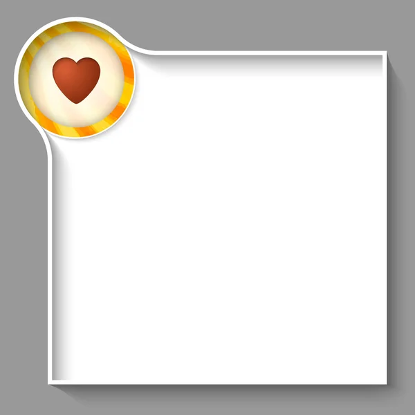 Cuadro de texto blanco para cualquier texto con corazón — Vector de stock