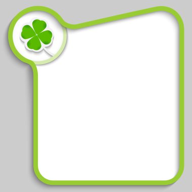 vektör yeşil yonca yaprağı ile herhangi bir metin kutusu