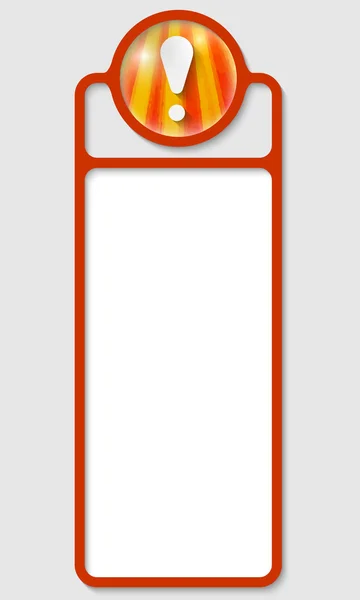 Cuadro vertical para cualquier texto con signo de exclamación — Vector de stock