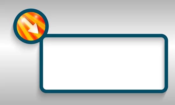 Синий текстовый фрейм со стрелкой — стоковый вектор