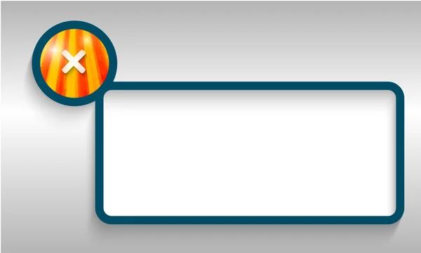 Blå textram med ban märke — Stock vektor