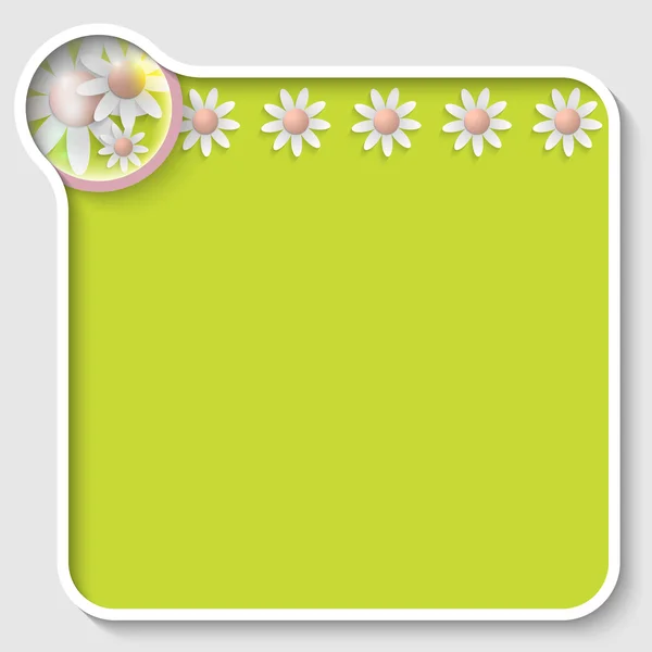 Green frame for any text with flowers and bubble — Stock Vector