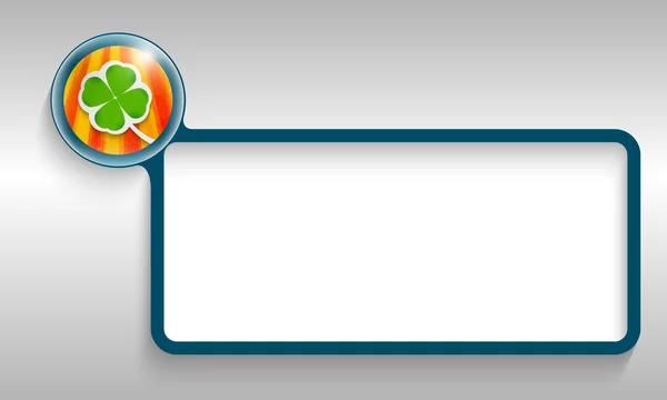 Голубой текстовый фрейм с клеверлистом — стоковый вектор