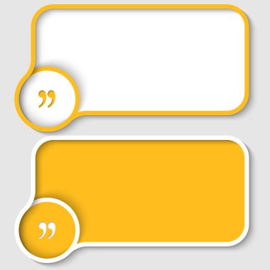 iki sarı metin çerçevesi ve tırnak işareti