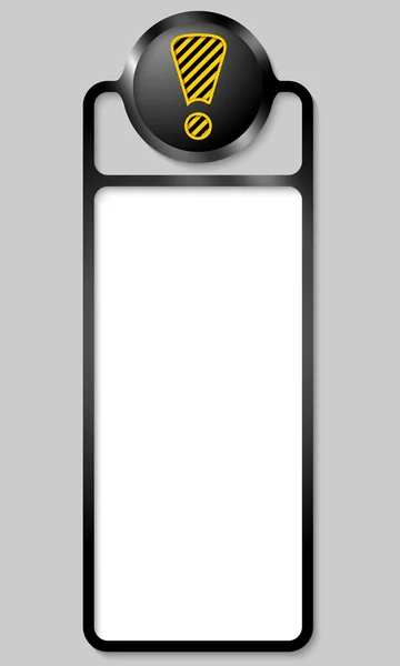 Caja negra para cualquier texto con signo de exclamación — Archivo Imágenes Vectoriales