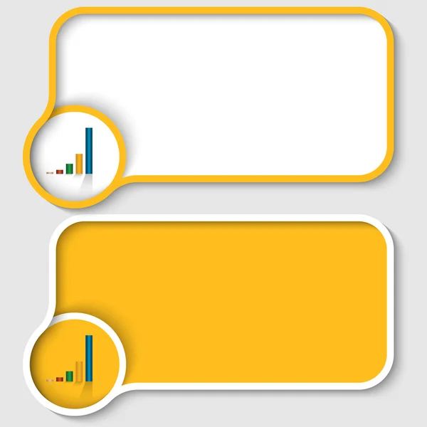 Zwei gelbe Textrahmen und Grafik — Stockvektor