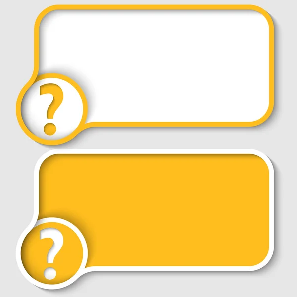 Two yellow text frame and question mark — Stock Vector