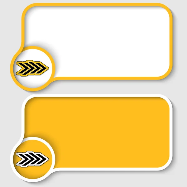 Dos marco de texto amarillo y flecha abstracta — Archivo Imágenes Vectoriales