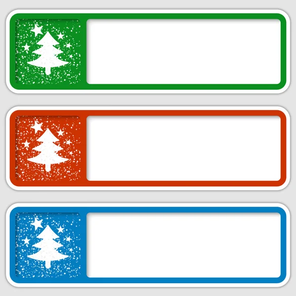 Conjunto de tres marcos para cualquier texto con motivo navideño — Vector de stock