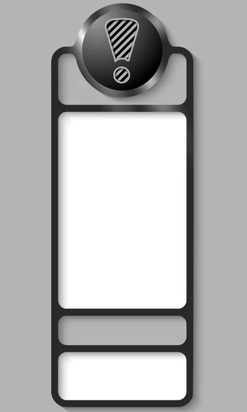 Černý propojených rámečků pro libovolný text s vykřičníkem — Stockový vektor
