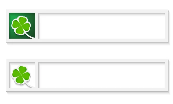 クローバーの葉を持つ任意のテキストの抽象的なフレーム — ストックベクタ