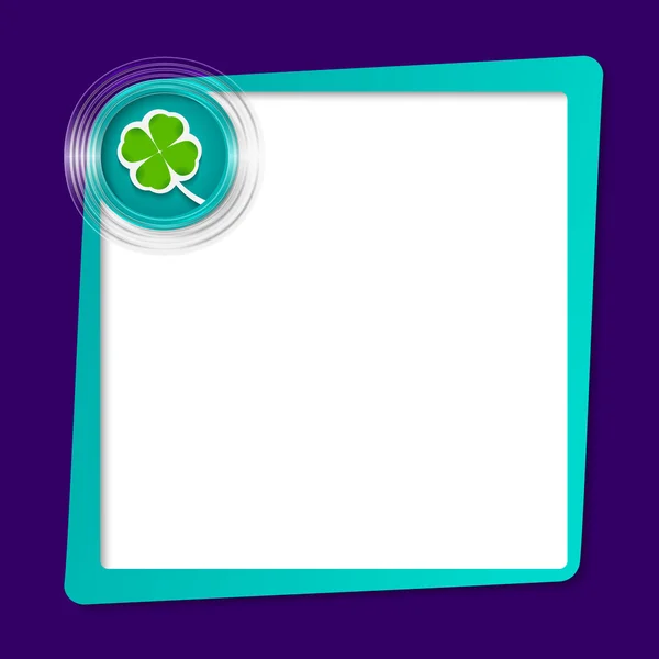 Groene tekstframe en doorzichtige cirkels met klaverblad — Stockvector