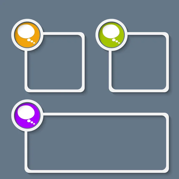 设置的三个白色气泡的任何文本框架 — 图库矢量图片