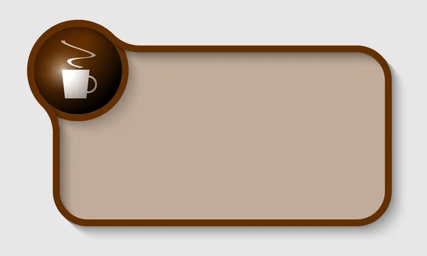 棕色矢量文本框架的任何文本和杯咖啡 — 图库矢量图片