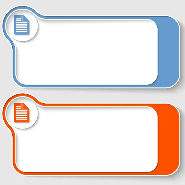 Uppsättning av två abstrakta textrutor med anteckningar ikon — Stock vektor