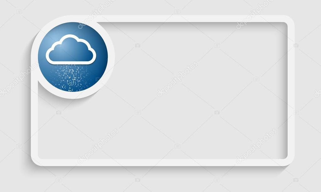 white text frame for any text with blue cloud icon