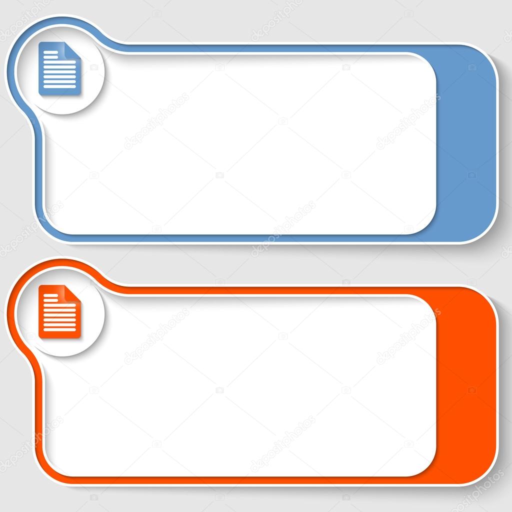 set of two abstract text boxes with notes icon