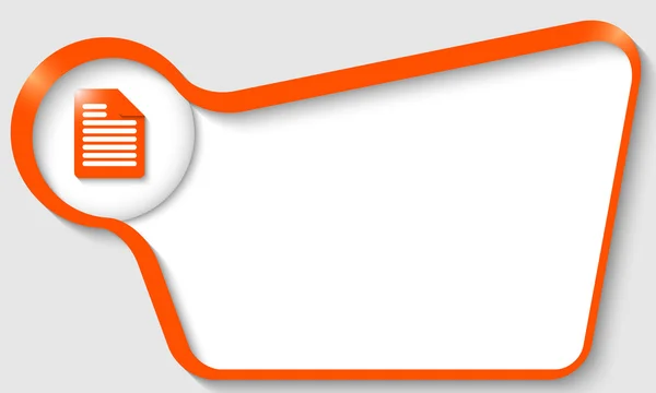 Cuadro de texto naranja para cualquier texto con icono de notas — Archivo Imágenes Vectoriales