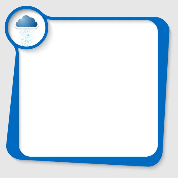 Blue text box for any text with cloud icon — Stock Vector