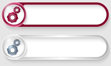 mor ve gümüş vektör soyut düğmeleri ile cogwheels