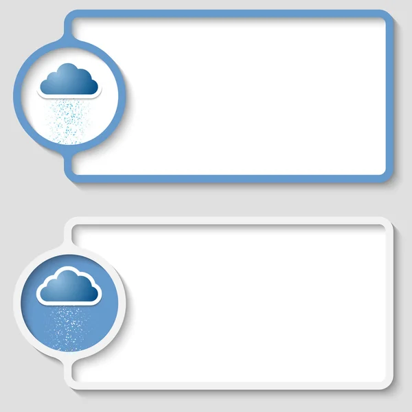 两个抽象的文本框，带有云图标集 — 图库矢量图片
