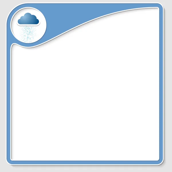 Blauw frame voor elke tekst met wolk pictogram — Stockvector