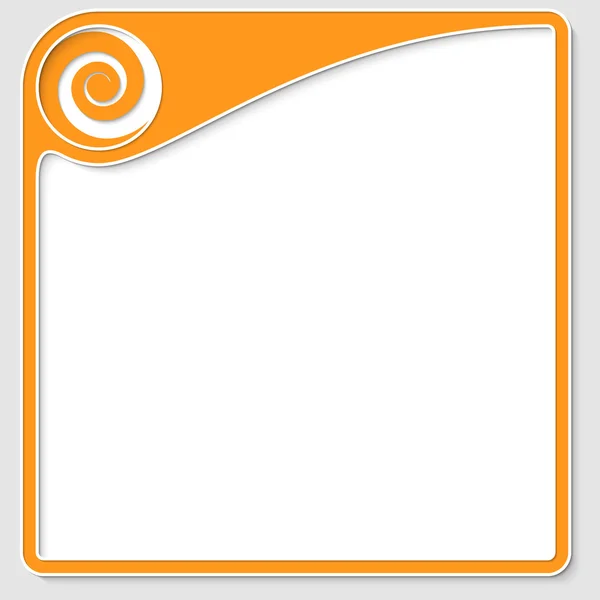 Orange frame for any text with spiral — Stock Vector