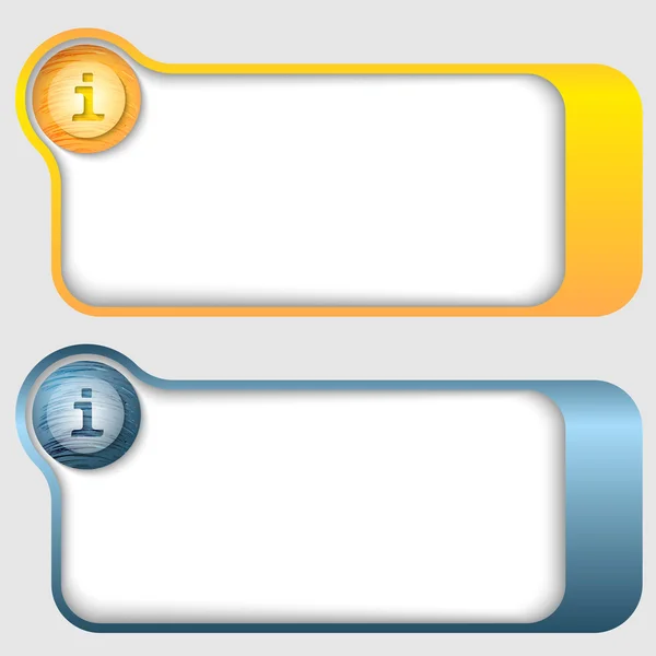 Set van twee abstracte tekstframes met info pictogram — Stockvector