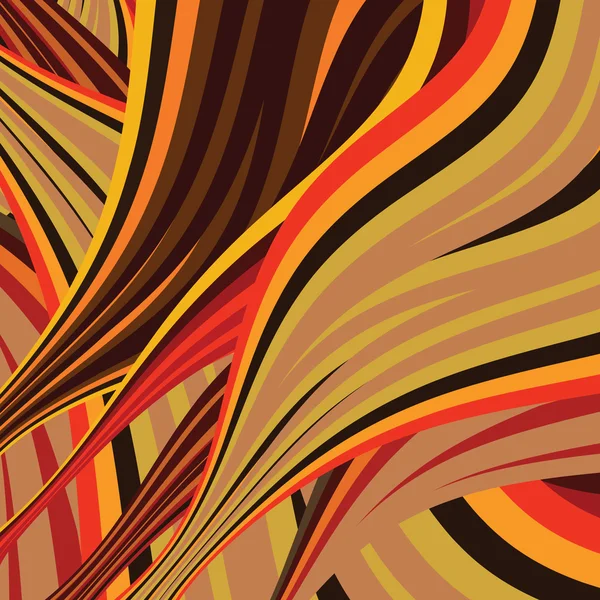 Vector abstracte achtergrond en warm gekleurde lijnen — Stockvector