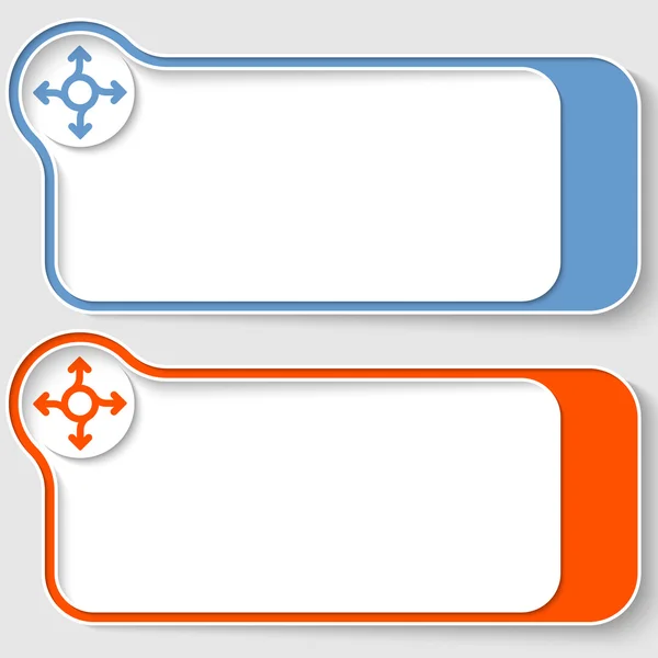 Набор из двух абстрактных текстовых полей со стрелками — стоковый вектор