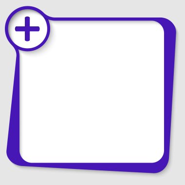 herhangi bir metin ile artı işareti mavi boş metin kutusu